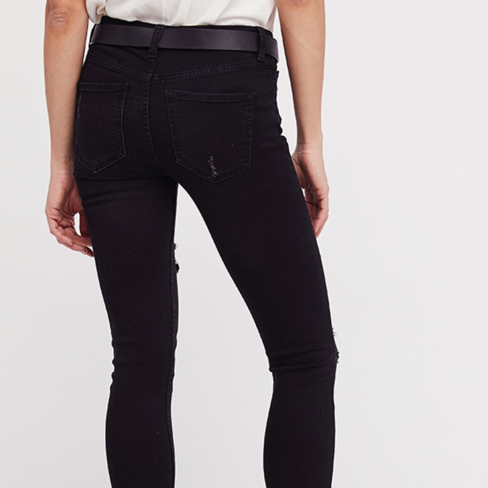 Free People Jeans | Shark Bite Skinny Jeans Black - Picture 4 of 8